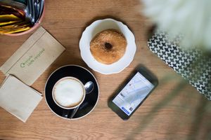 Coffee with a Nono Cakes donut, the best in town! at Vegabond - Leliegracht in Amsterdam