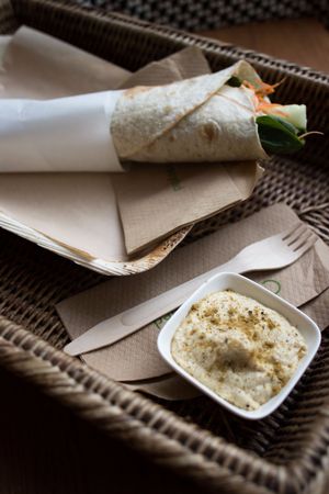 Hummus wrap :) at Vegabond - Leliegracht in Amsterdam