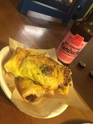 Sausage roll and spinach ‘feta’ pastry at Vegabond - Leliegracht in Amsterdam