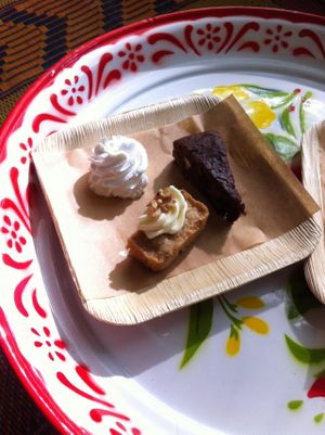 Amazing chocolate brownie, amazing carrot cake, amazing Chantilly cream. ALL vegan and gluten free ! at Vegabond - Leliegracht in Amsterdam