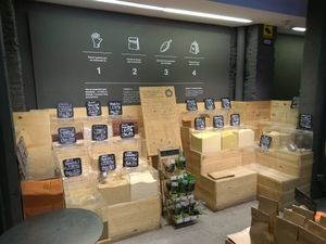 Bulk section of the shop. Expensive ... at OBBIO Food in Barcelona