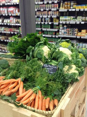 The biggest organic supermarket in Barcelona! A really wide variety of fresh produce  fruits and vegetables and buk cereals.  at OBBIO Food in Barcelona