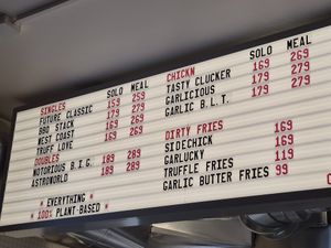 Menu at Dirty V - Torggata in Oslo