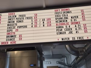 Menu at Dirty V - Torggata in Oslo