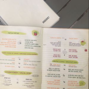menue card at Vita Health Food Bar in Hvar