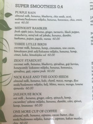 Smoothies  at Vita Health Food Bar in Hvar