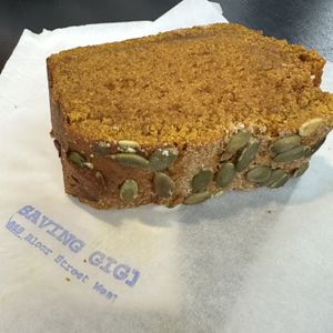 Vegan Pumpkin Loaf  at Saving Gigi Cafe in Toronto