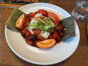 Tocino with Garlic Rice at The Laughing Monk in San Francisco