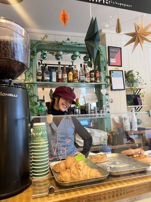 Vegan croissants and vegan barista   at Piptree  in London