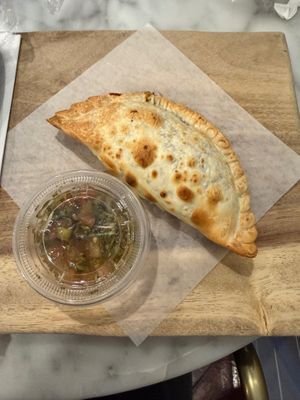 Mushroom empanada at Take It Easy Roasters in Las Vegas