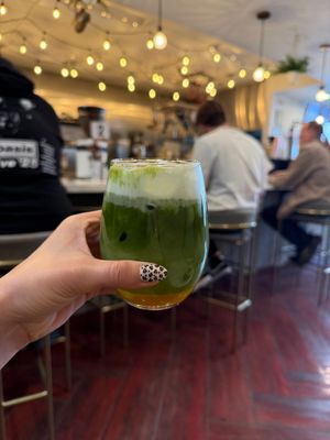 Mango sticky rice matcha at Take It Easy Roasters in Las Vegas