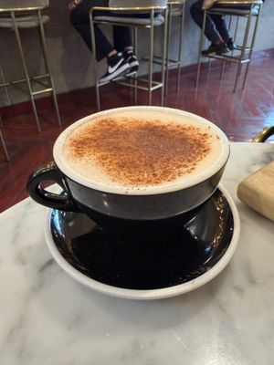 Chai latte with oat milk at Take It Easy Roasters in Las Vegas