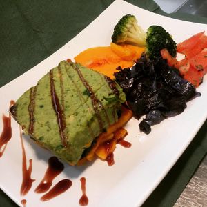 Delicious vegan lasagna at Sanissimo - Malasaña in Madrid