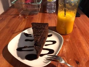 Chocolate cake at Sanissimo - Malasaña in Madrid