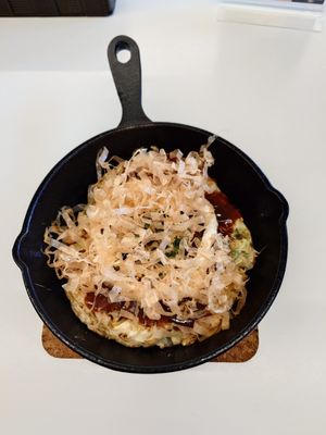 Mushroom okonomiyaki at Plant Nation in Yamanashi