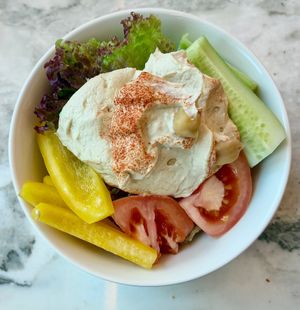 Hummus bowl at Azur in Dubai