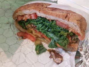 build your own burger! at VLife in New York City