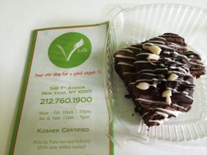 Gluten-free chocolate brownie. at VLife in New York City
