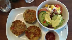 potato lentil cakes! at The Fig Tree in Kilkenny