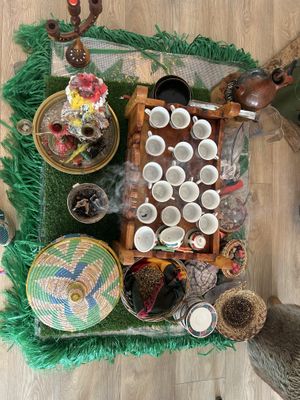 Coffee brewing stations  at Minilik in Fludir