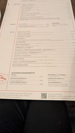 Menu at Brasserie Blanc - Chancery Lane in London