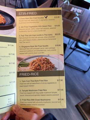 menu at The Greens Kitchen in Saskatoon