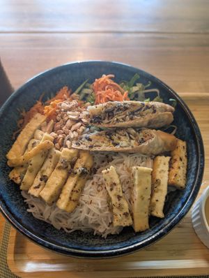 The middle bowl with lemongrass tofu at The Greens Kitchen in Saskatoon