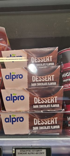Alpro dessert at Masoutis in Thessaloniki