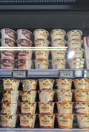 Vegan yogurt at Masoutis in Thessaloniki