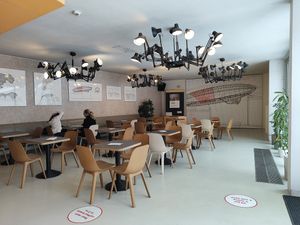 The cafe at Café DOX  in Prague