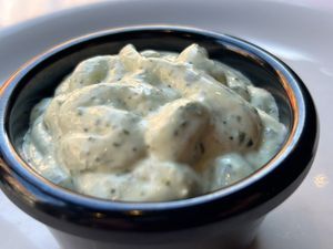 Garlic and herb vegan mayo  at PI Pizzas in Dublin