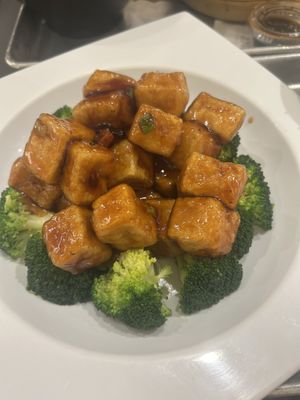General tso’s tofu  at Wu and Nussbaum in New York City