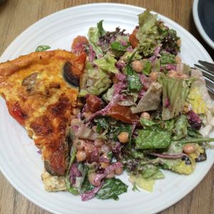 Mushroom pie and beetroot salad at Kin Cafe Vegetarian in London
