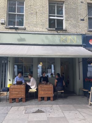 Cute outdoor area too  at Kin Cafe Vegetarian in London
