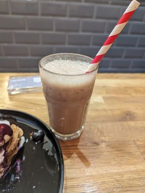 Chocolate milkshake at Kin Cafe Vegetarian in London