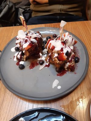 Waffles at Kin Cafe Vegetarian in London