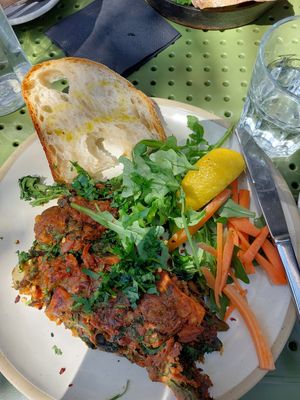 Chickpea omelette 😋 at Kin Cafe Vegetarian in London