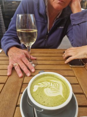 Matcha latte  at Kin Cafe Vegetarian in London