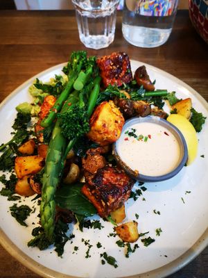 KIN vegan hash with tofu at Kin Cafe Vegetarian in London