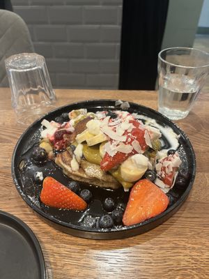 Pancake stack  at Kin Cafe Vegetarian in London