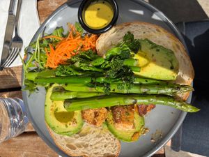 Vegan tofu Benedict  at Kin Cafe Vegetarian in London