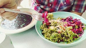 Rice bowl and soup! at Strandfield House Coffee Shop in Dundalk