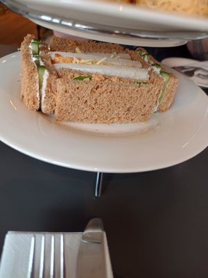 Sandwiches at Whiskers & Cream Cat Cafe London in London