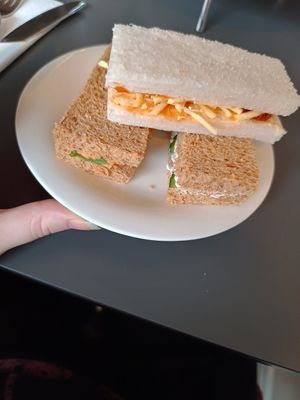 Sandwiches at Whiskers & Cream Cat Cafe London in London