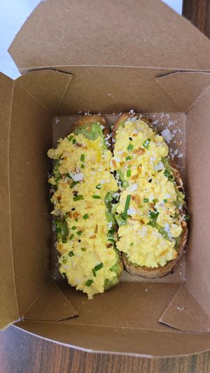 Just egg avocado toast at Almond & Oat Coffee Bar - South Jones in Las Vegas
