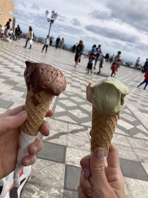 Its bigger and we got 2 flavours for one but o forget to male a photo  at La Gelateria in Taormina