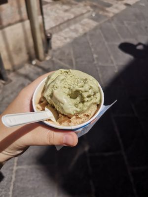 Pistachio and hazelnut at La Gelateria in Taormina