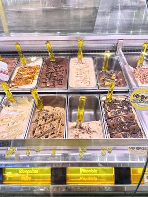 Vegan options are top row middle    at La Gelateria in Taormina