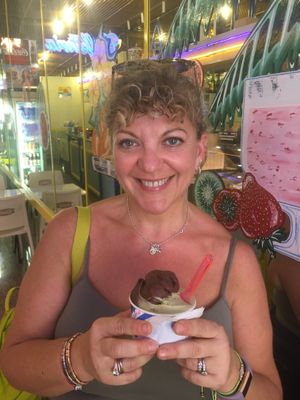 Can you tell how happy I am with my gelato at La Gelateria in Taormina
