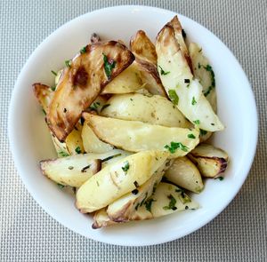 Spanish style roast potatoes  at Armani/Mediterraneo in Dubai